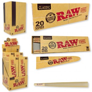 RAW - Classic Pre-Roll Cone King Size (Pack of 20) - (Display of 12)